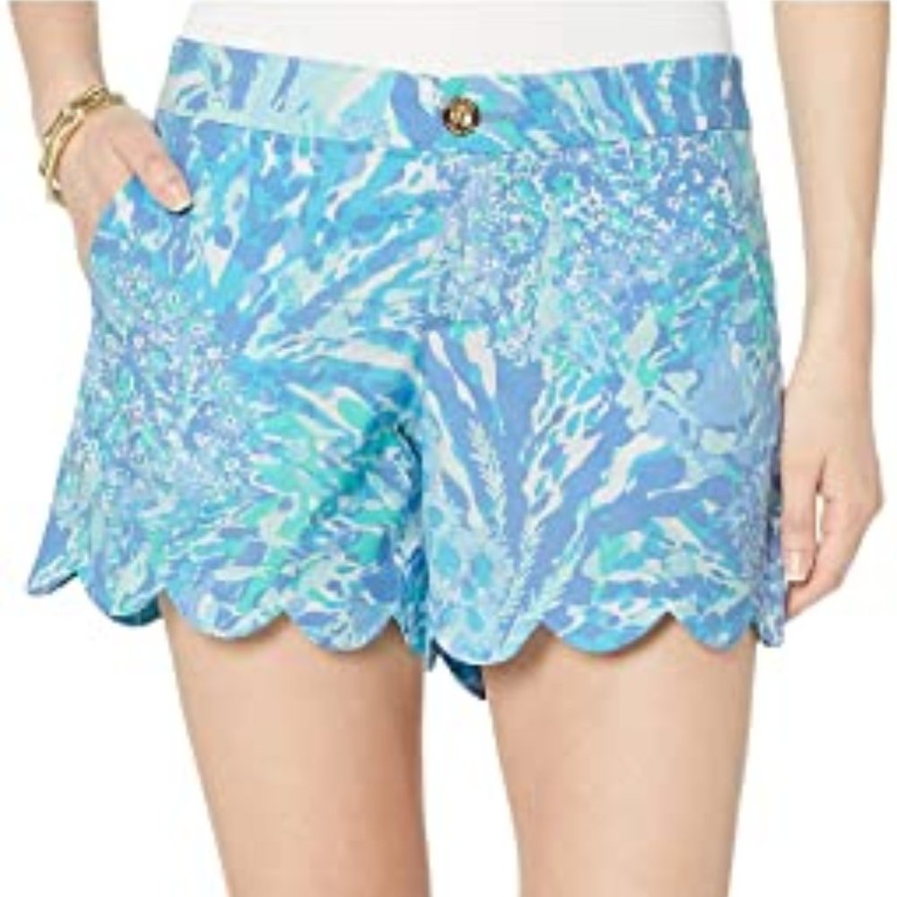 NWT LILLY PULITZER 5" Buttercup Stretch Short size 00 scallop hem shorts